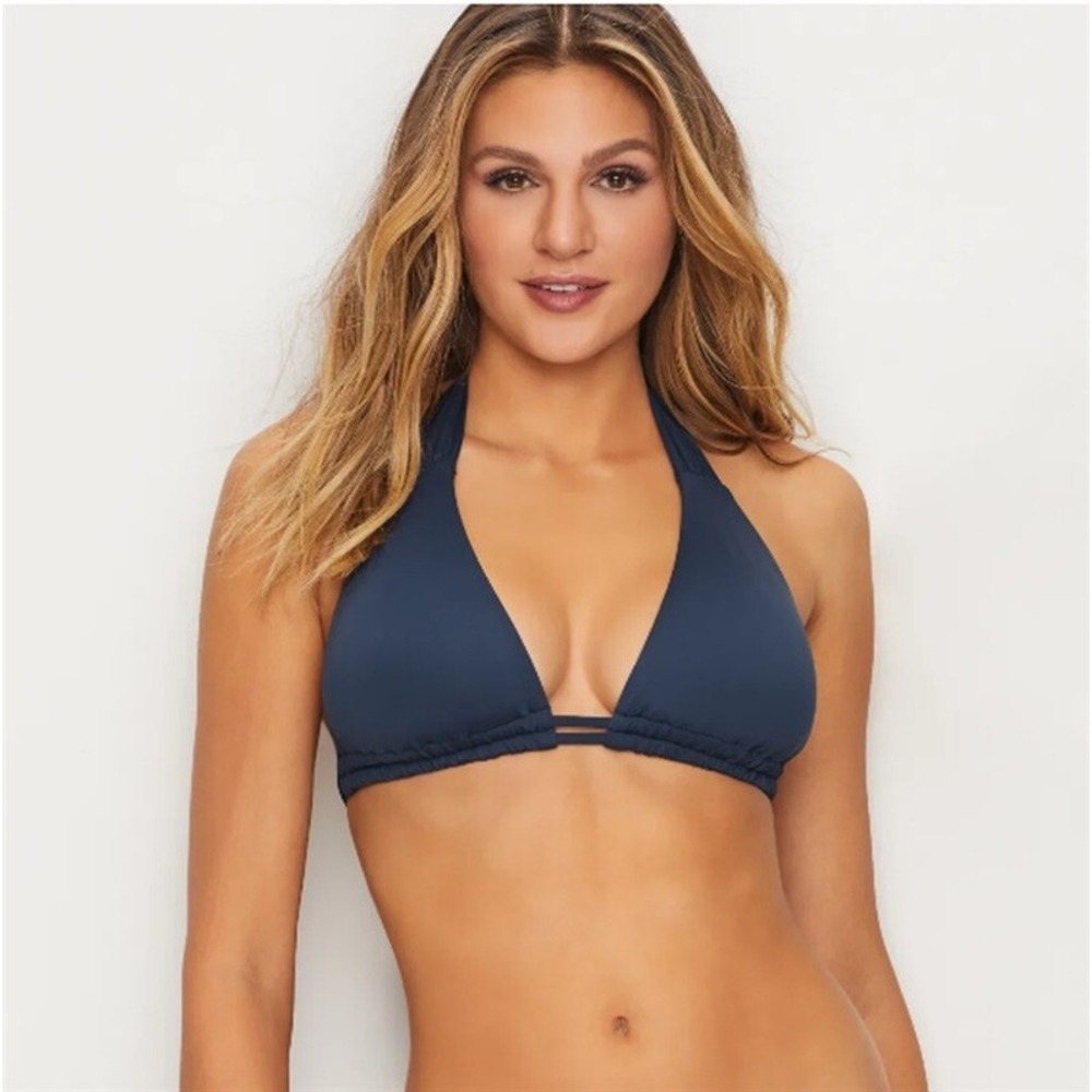 NWOT Becca Virtue DD Color Code Bikini Top Halter Bikini Swim Green 110580 - Picture 2 of 3